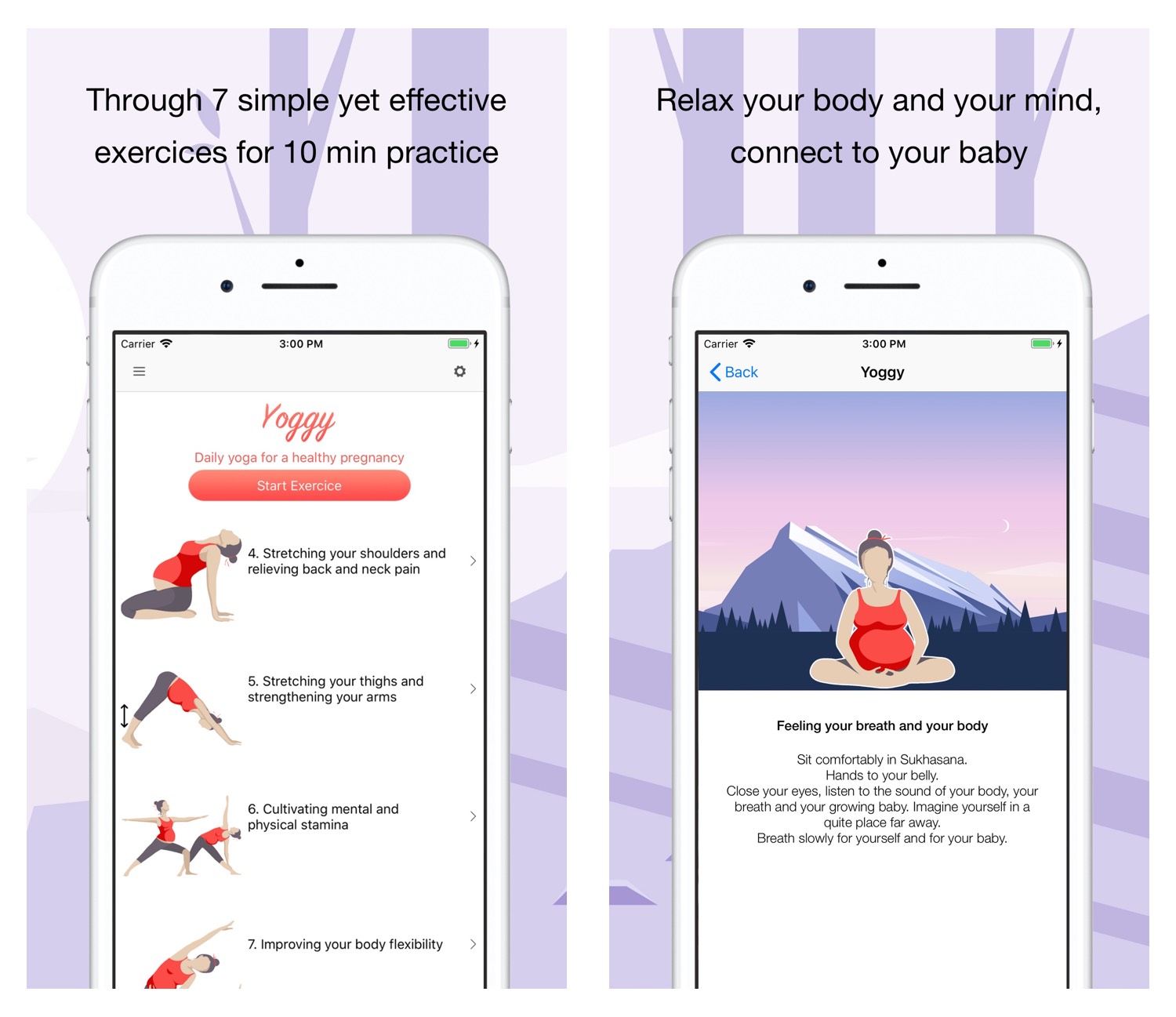 Millefeuille Agency - Yoggy App iPhone - Yoga for a healthy pregnancy